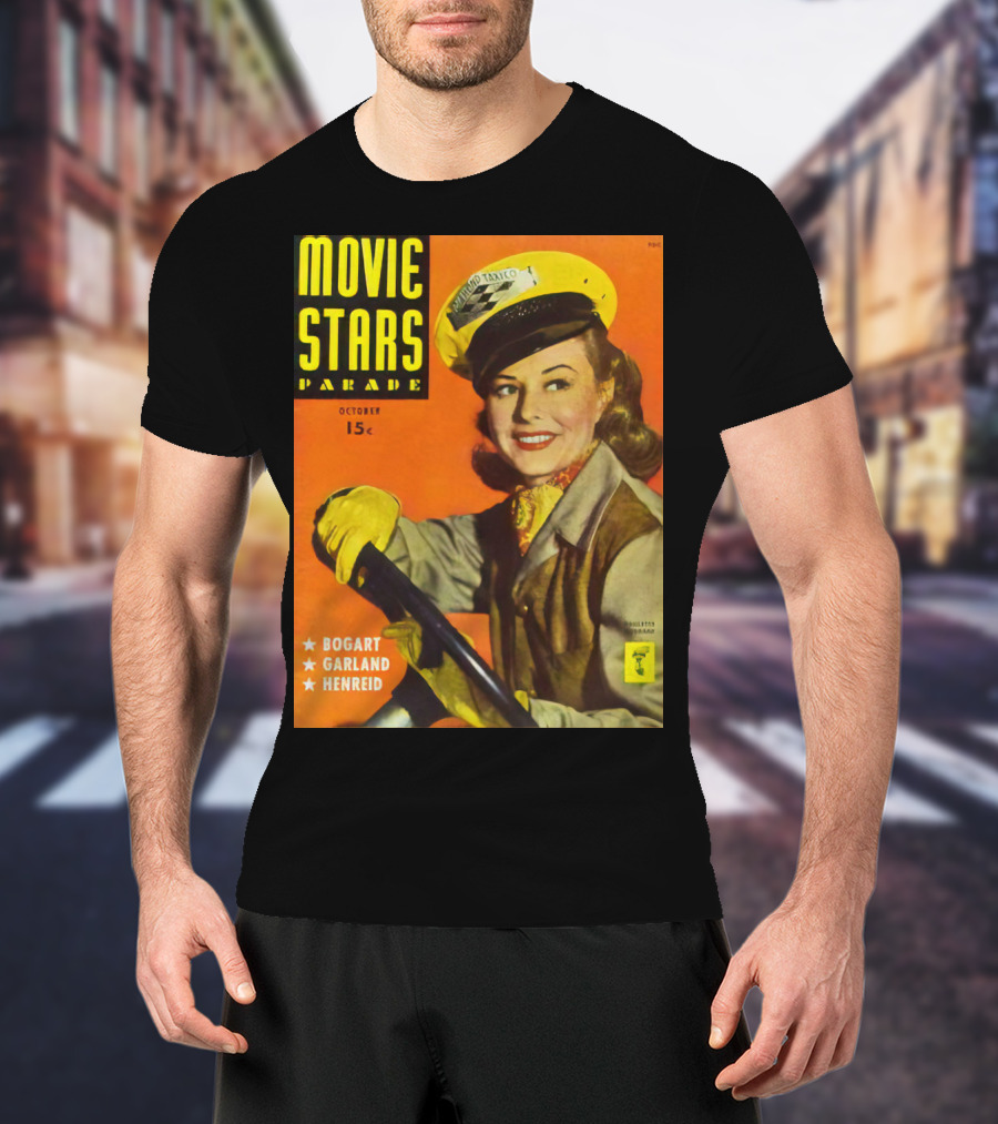 Movie Stars Parade October 15c Bogart Garland Henreid Paulette Goddard (1910) T-Shirt