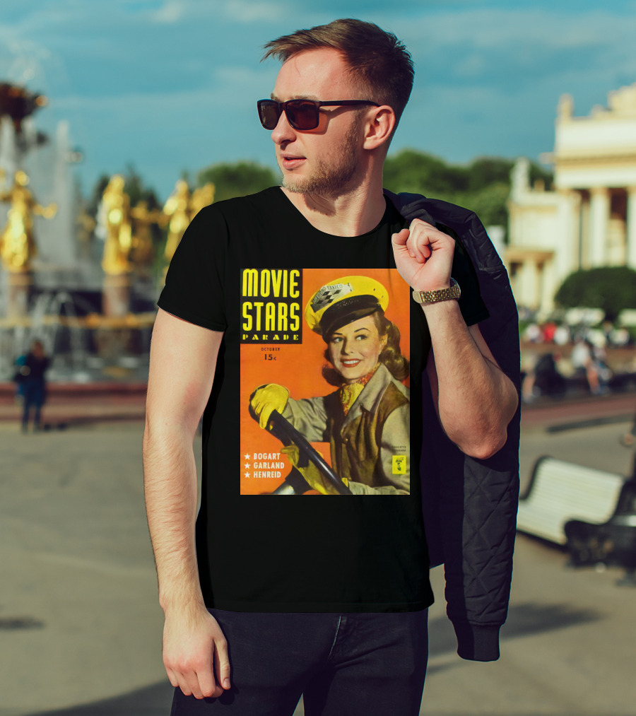 Movie Stars Parade October 15c Bogart Garland Henreid Paulette Goddard (1910) T-Shirt