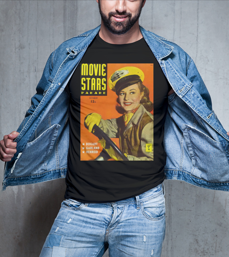 Movie Stars Parade October 15c Bogart Garland Henreid Paulette Goddard (1910) T-Shirt