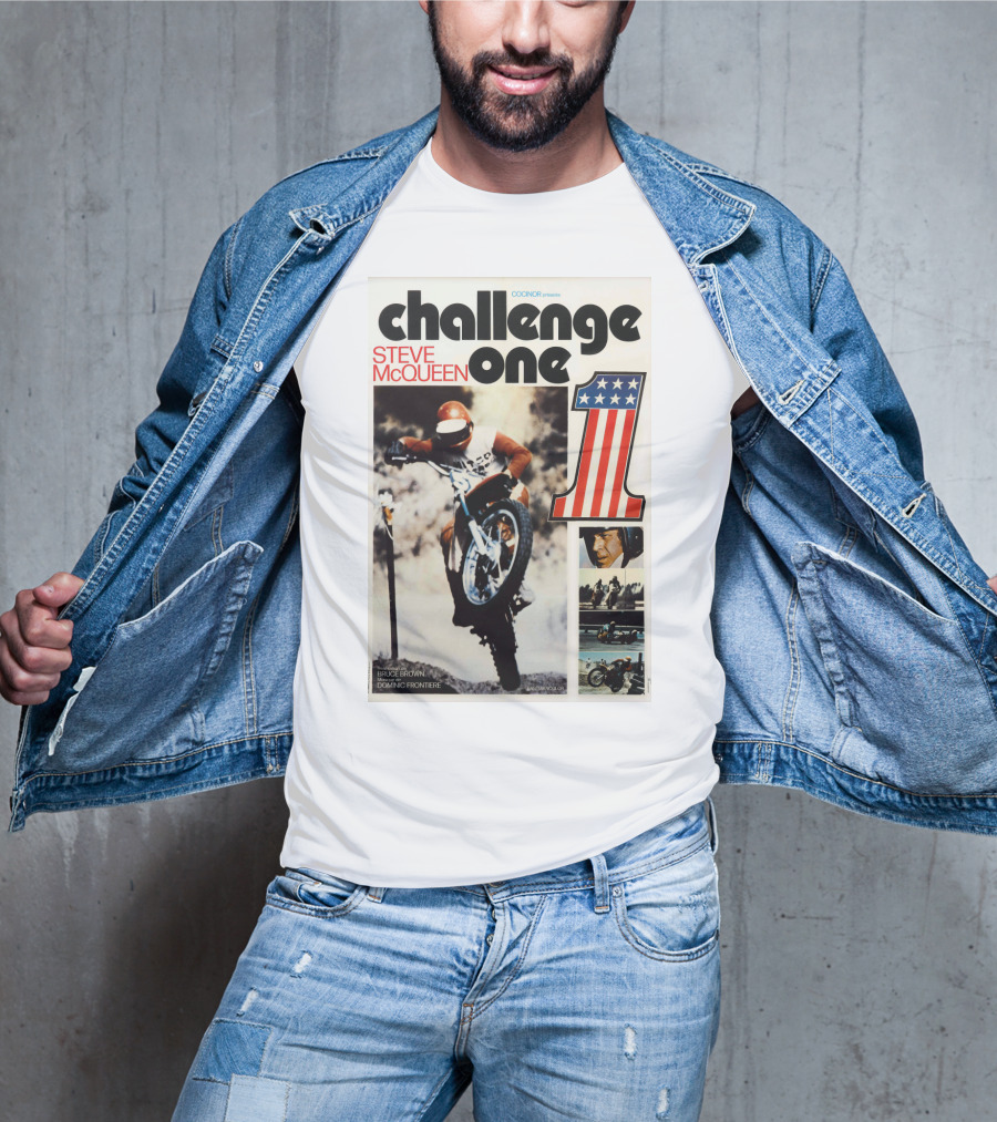 ON ANY SUNDAY Challenge One Steve McQueen Number One Racing Motocross America T-Shirt
