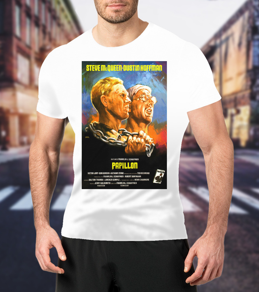 Steve McQueen Dustin Hoffman Papillon Movie T-Shirt