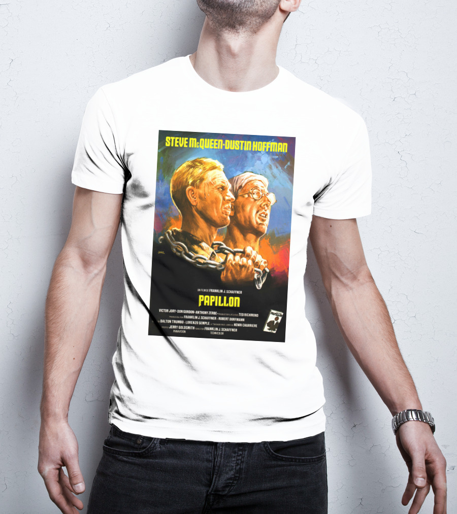 Steve McQueen Dustin Hoffman Papillon Movie T-Shirt