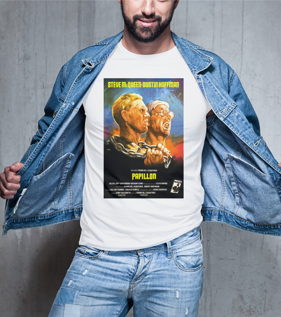 Steve McQueen Dustin Hoffman Papillon Movie T-Shirt