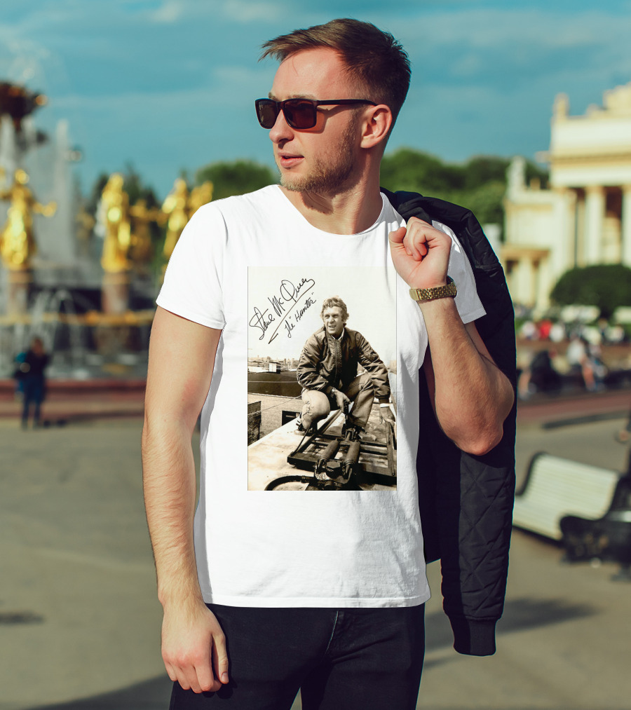 Steve McQueen The Hunter 1980 Signature Scene Photo T-Shirt