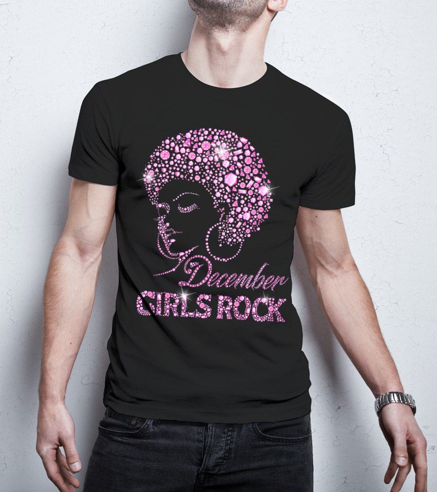 December Girls Rock Pink Rhinestone Afro T-Shirt