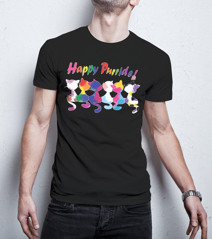 Happy Purride Rainbow Cats T-Shirt