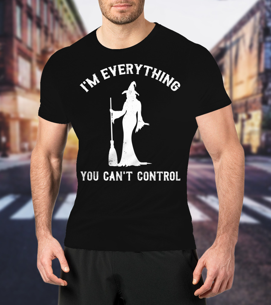 I'm Everything You Can't Control Witch Silhouette Broomstick T-Shirt