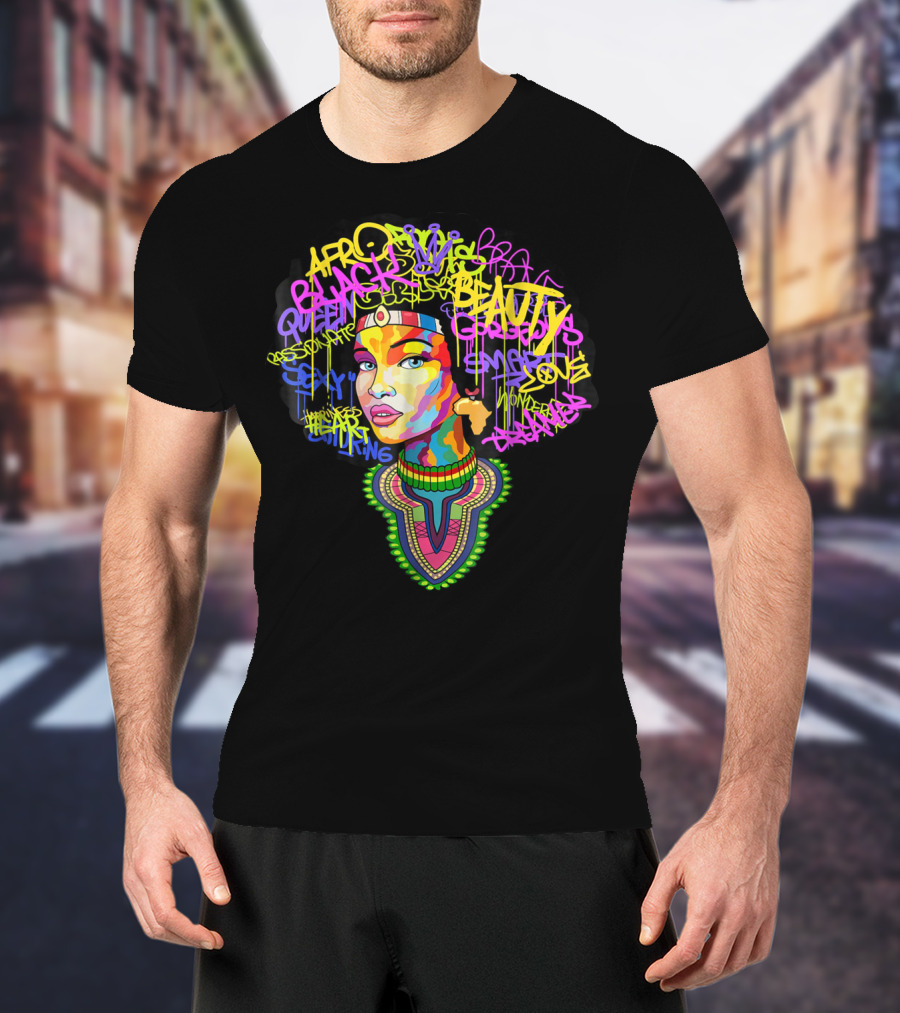 Black Afro Queen Beauty Expression Style Power T-Shirt