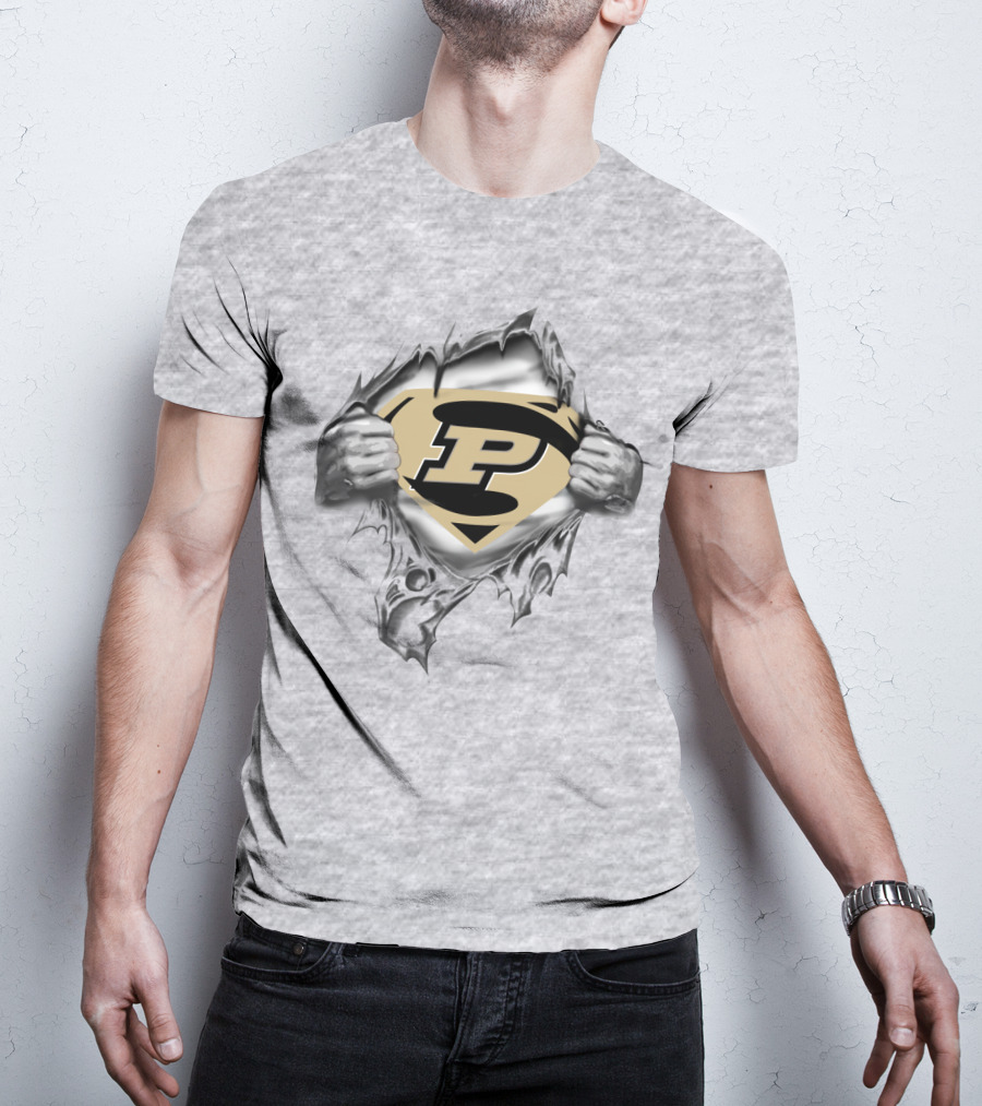 Purdue University Super P Superman Shield T-Shirt
