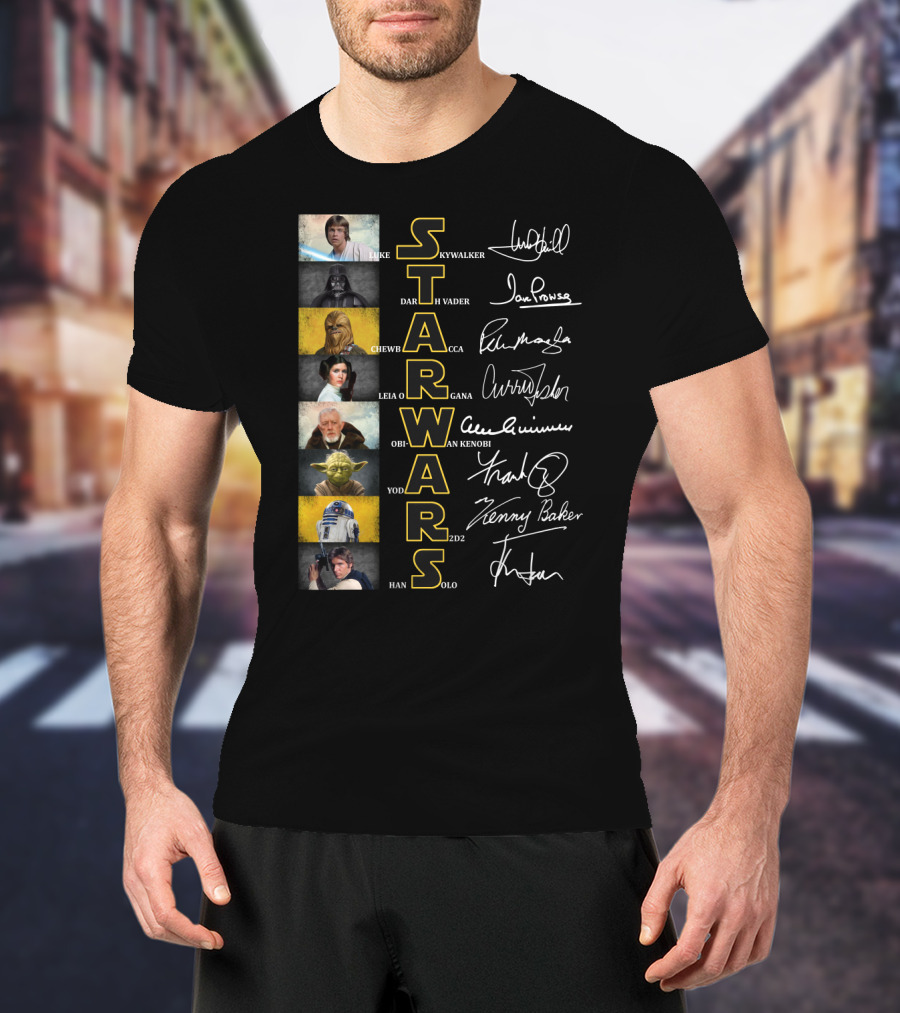 Star Wars Characters Iconic Names And Signatures T-Shirt