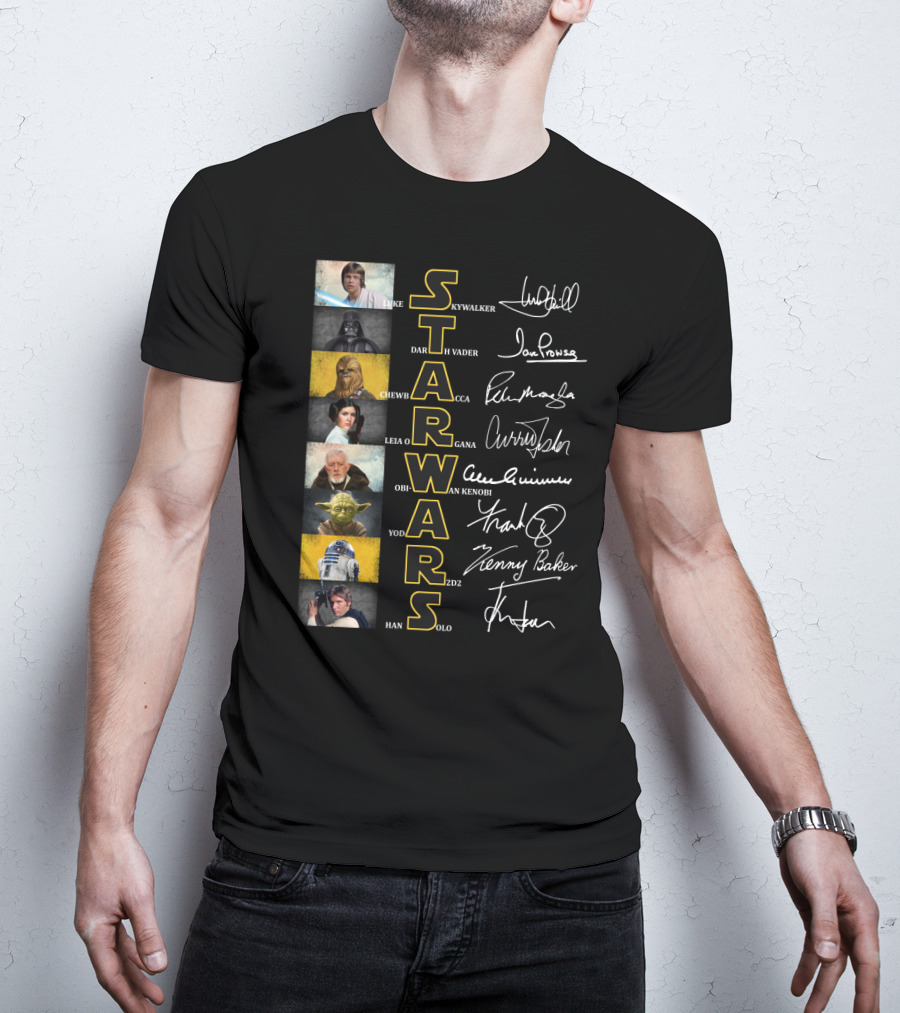 Star Wars Characters Iconic Names And Signatures T-Shirt