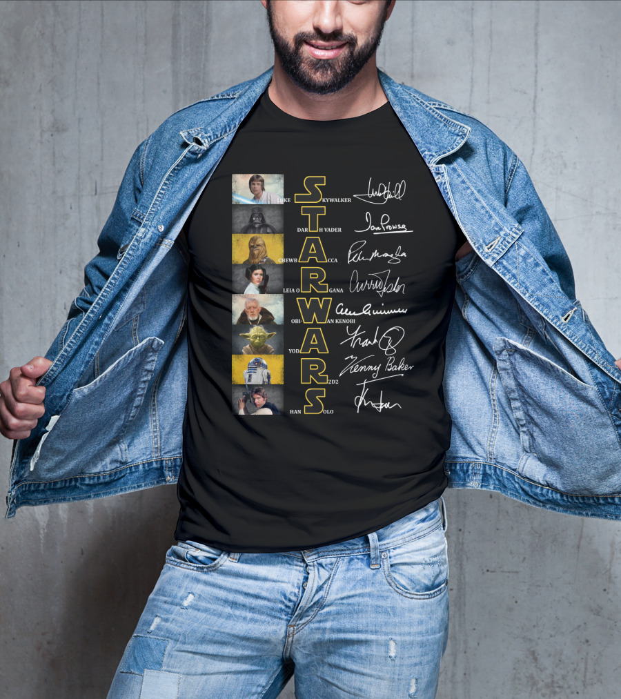 Star Wars Characters Iconic Names And Signatures T-Shirt