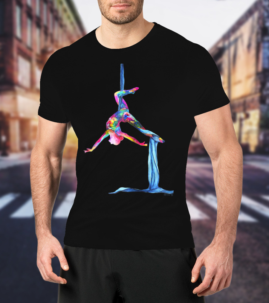 Aerial Silk Yoga Colorful Performance T-Shirt