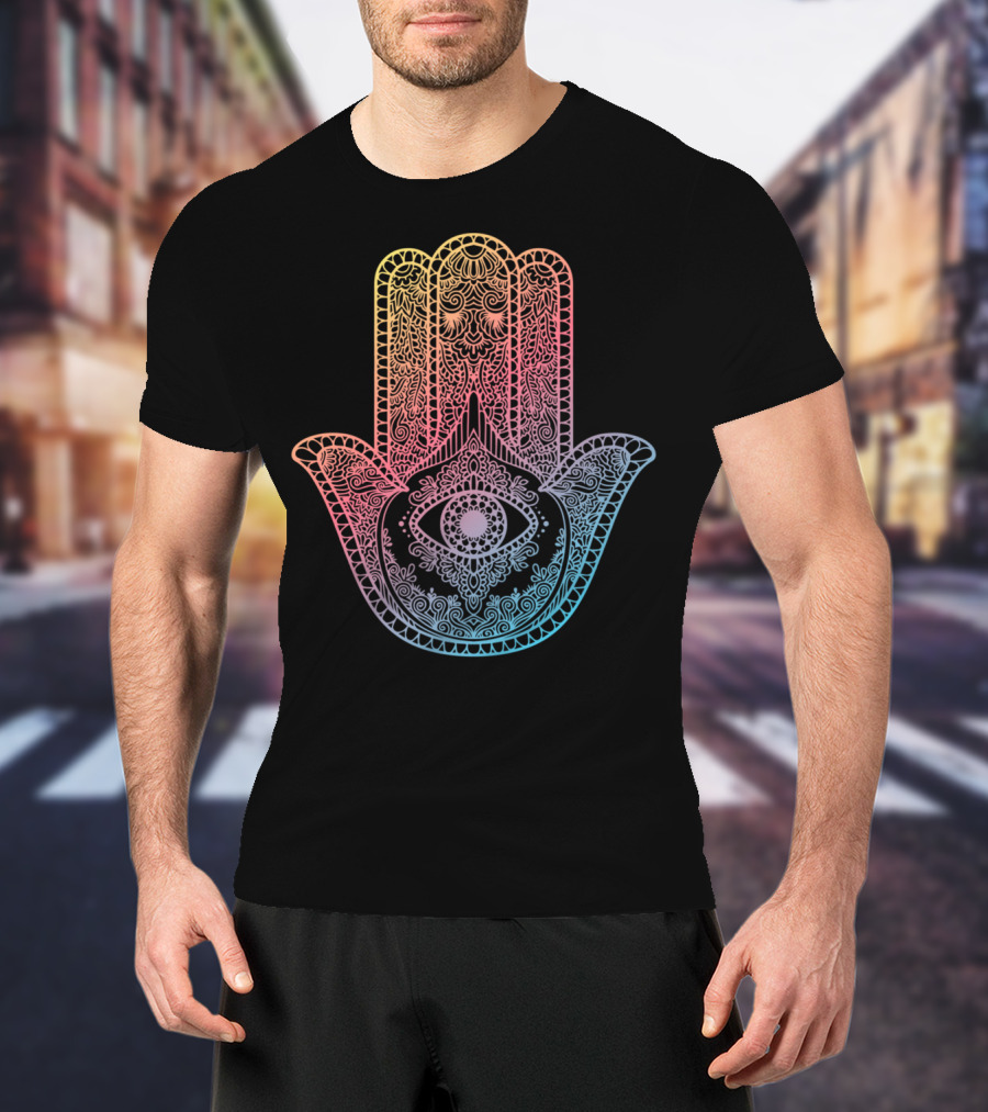 Buddhist Hamsa Hand Om Meditation Spiritual Yoga T-Shirt