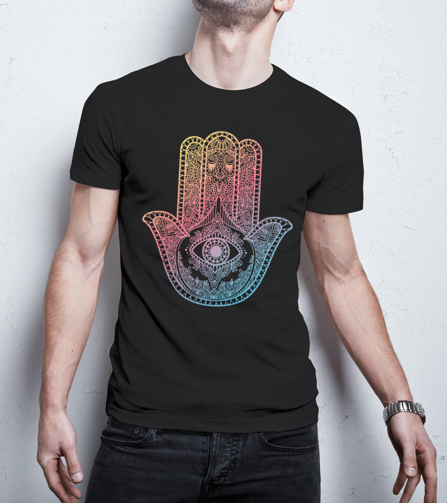 Buddhist Hamsa Hand Om Meditation Spiritual Yoga T-Shirt