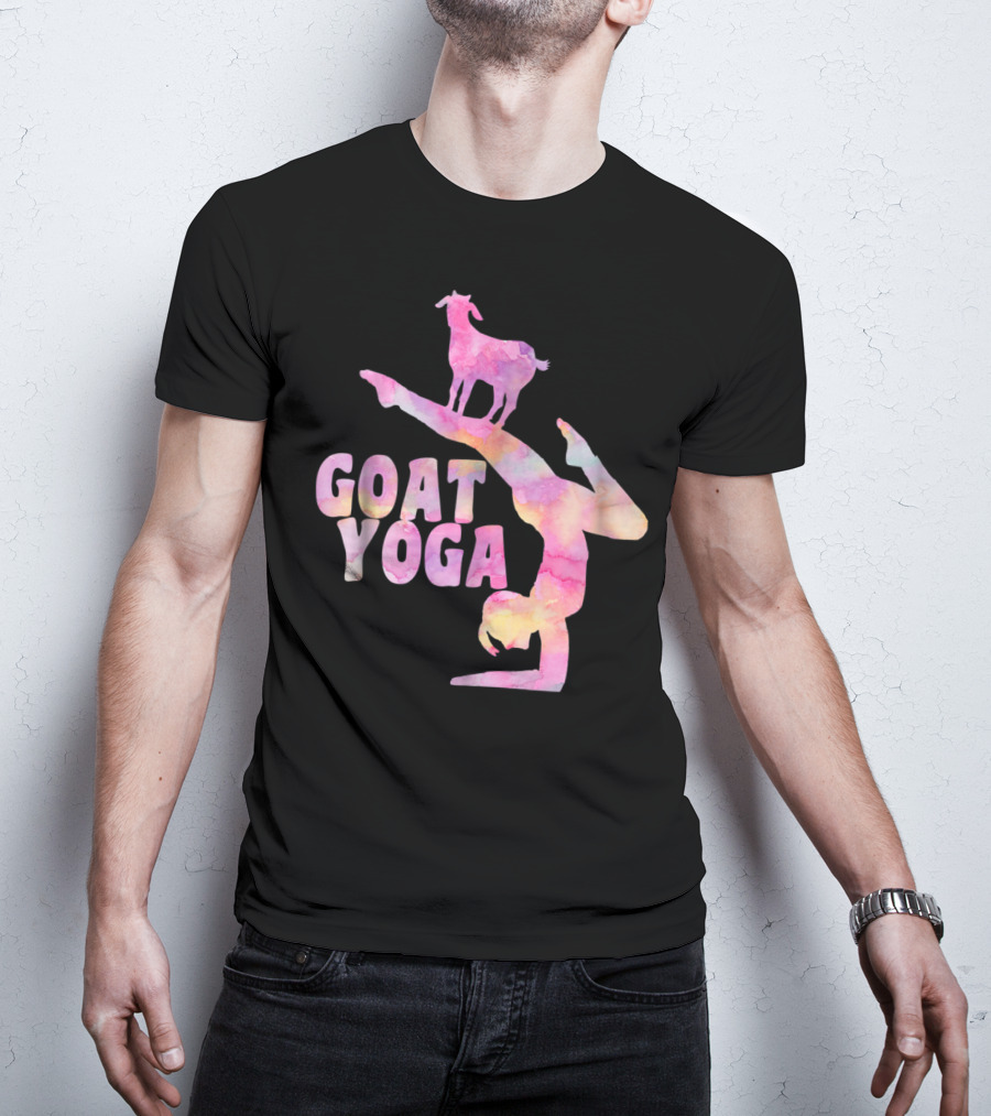 GOAT YOGA Yoga Pose With Cute Goat Watercolor T-Shirt