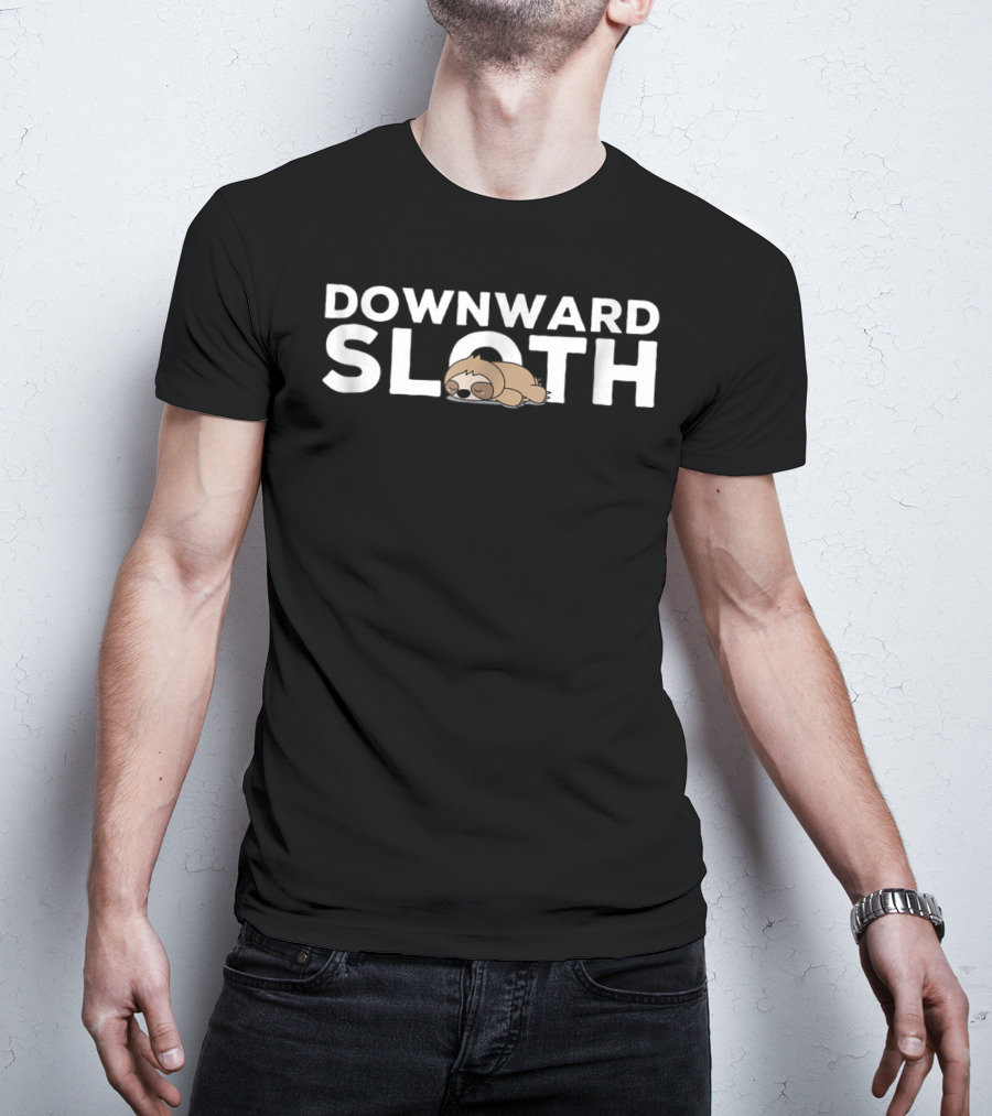Downward Sloth Funny Cute Yoga Sloth Relaxed Pose T-Shirt