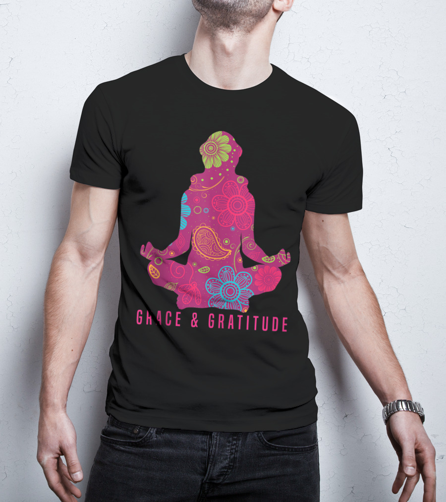 Grace And Gratitude Colorful Meditation T-Shirt