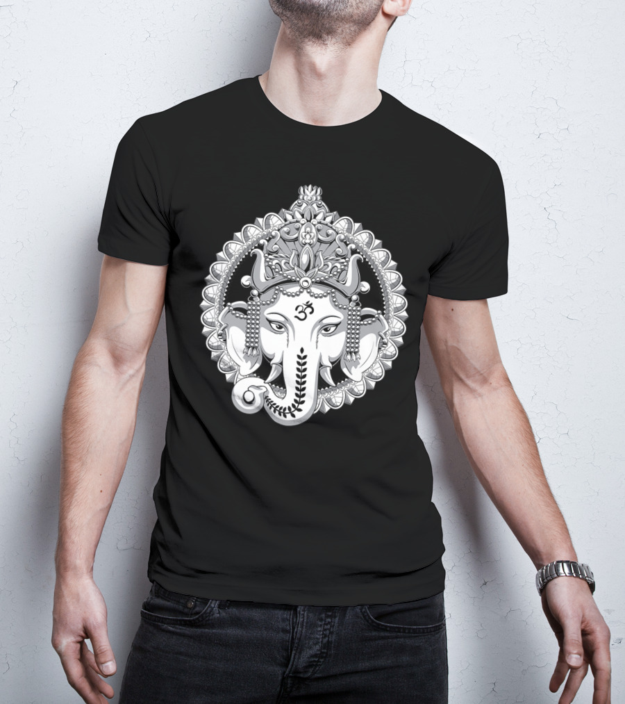 Ganesh Elephant Om Symbol Hindu Yoga Meditation T-Shirt