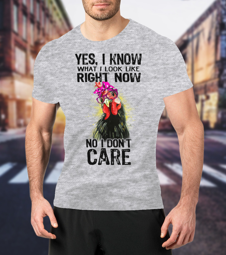 Yes I Know What I Look Like Right Now No I Don't Care Rooster With Bow Glasses T-Shirt