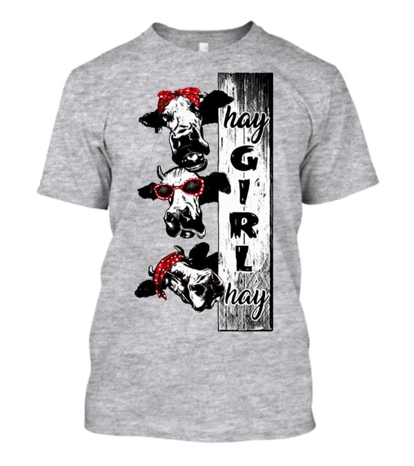 Hay GIRL Hay Cow Trio Red Bandana And Glasses T-Shirt