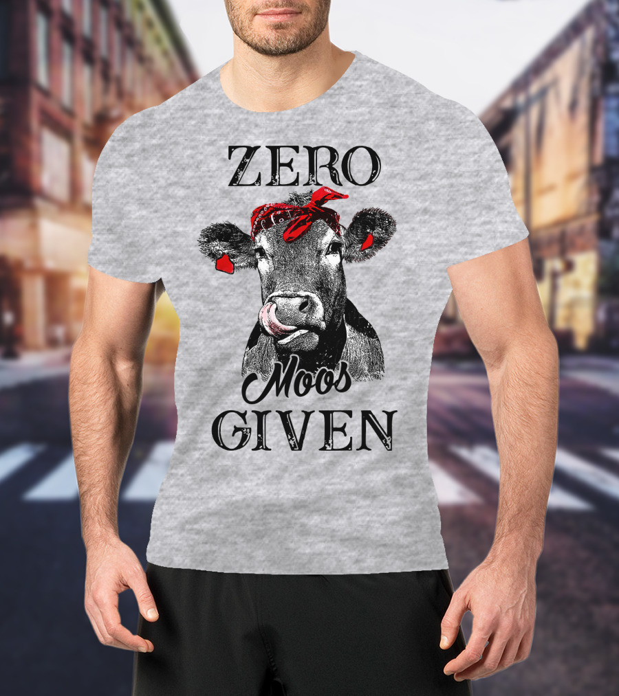 Zero Moos Given Cow Bandana Red Ear Tag T-Shirt