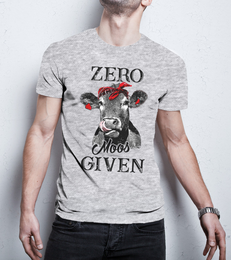 Zero Moos Given Cow Bandana Red Ear Tag T-Shirt