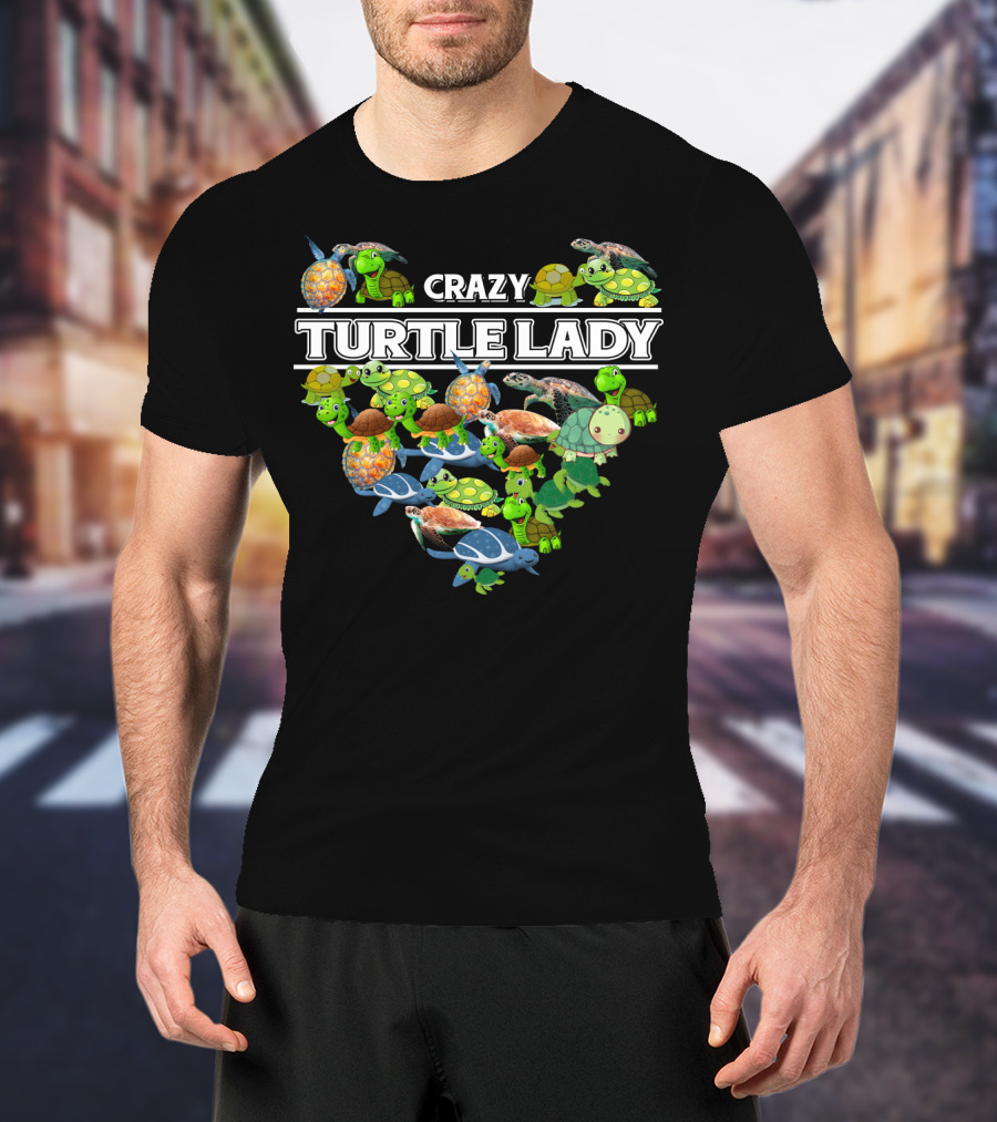 Crazy Turtle Lady Heartful Collection T-Shirt