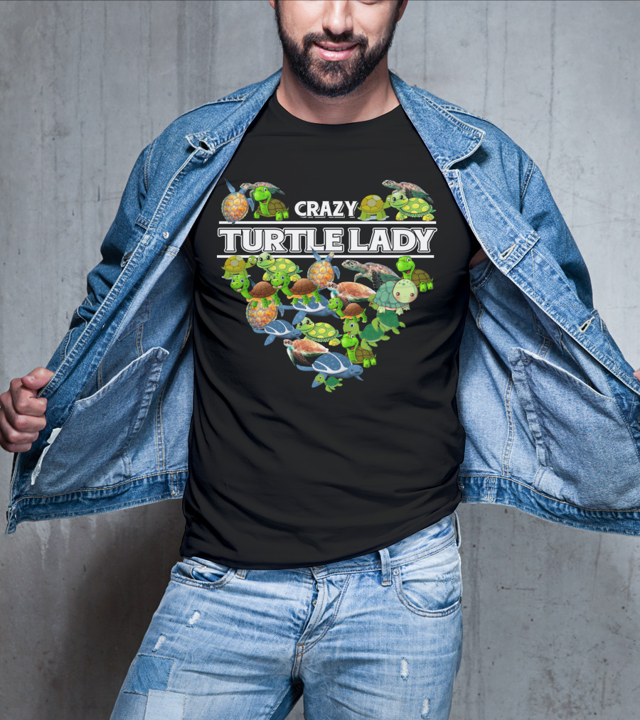 Crazy Turtle Lady Heartful Collection T-Shirt