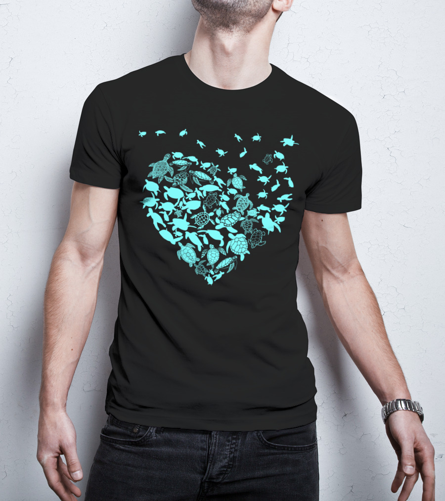 Turtles Heart Shape Ocean Love T-Shirt