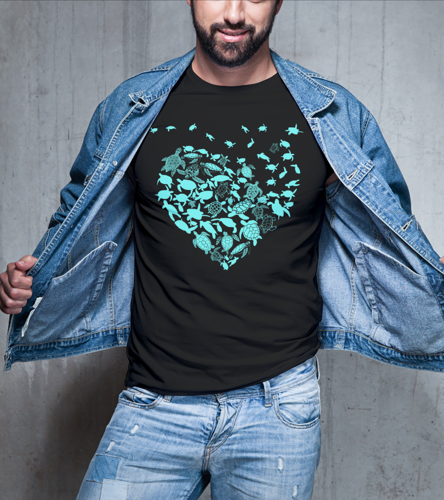 Turtles Heart Shape Ocean Love T-Shirt