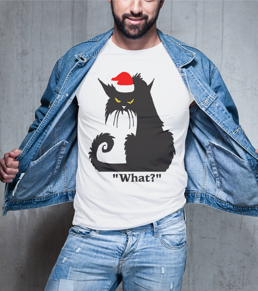 What Cat With Santa Hat T-Shirt