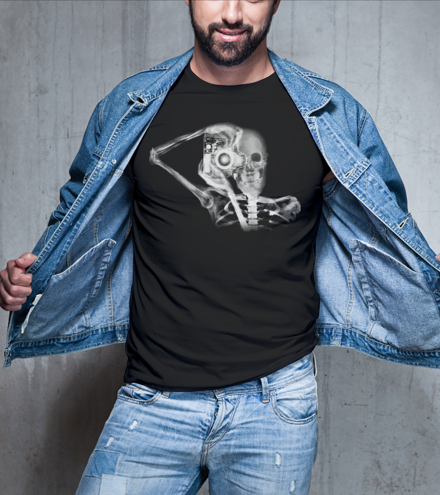 Photography X Ray Skeleton Holding Camera T-Shirt