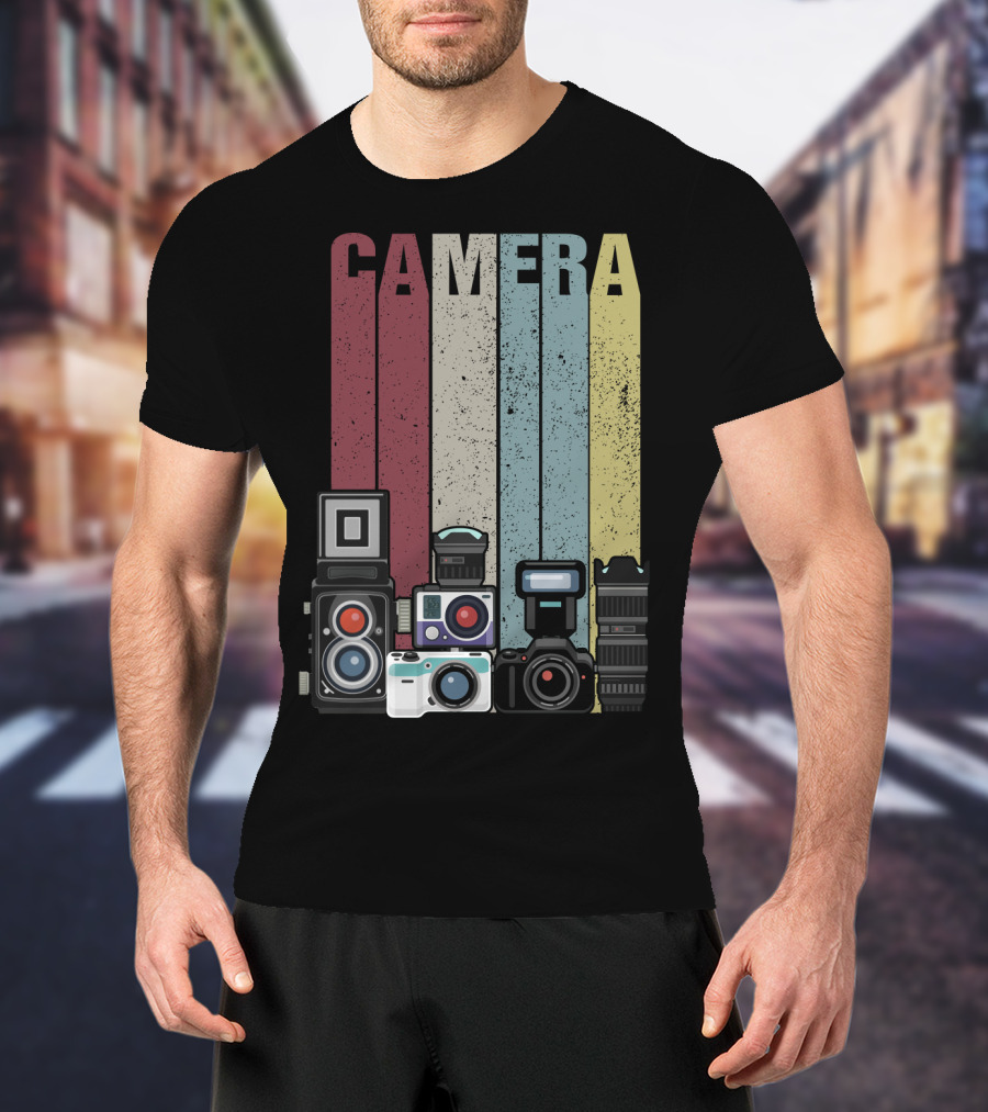 Camera Vintage Photography Equipment Retro Style Valentine's Day Gift T-Shirt