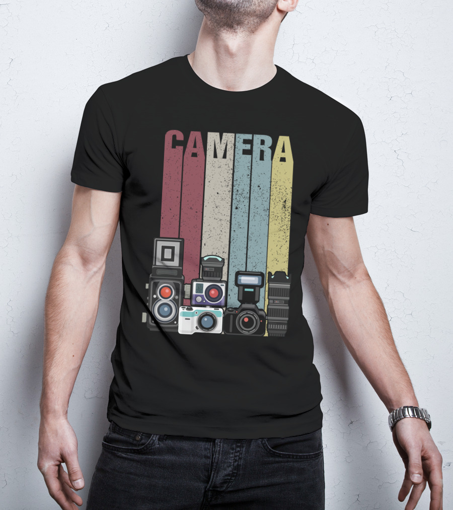 Camera Vintage Photography Equipment Retro Style Valentine's Day Gift T-Shirt