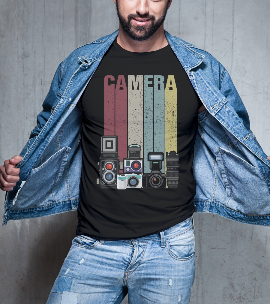 Camera Vintage Photography Equipment Retro Style Valentine's Day Gift T-Shirt