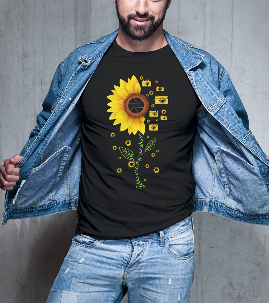You Are My Sunshine Sunflower Camera Icons T-Shirt