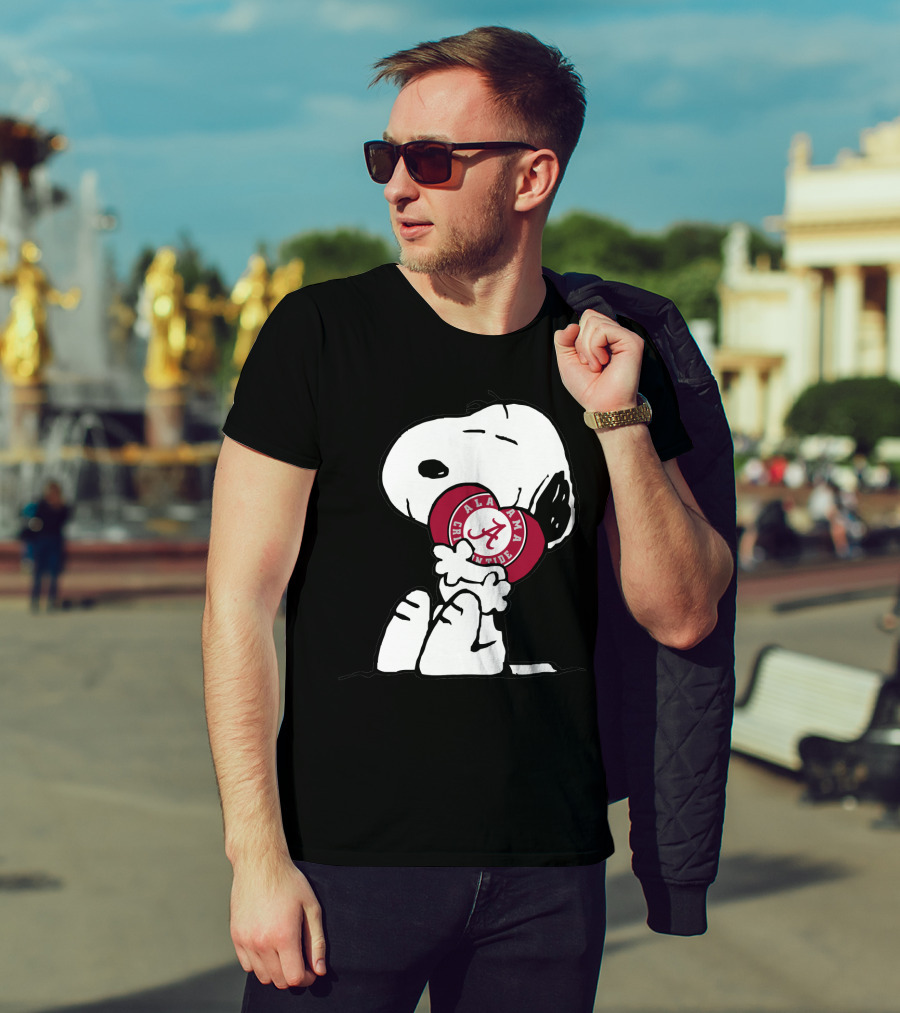 Alabama Crimson Tide Snoopy Hugging Heart T-Shirt