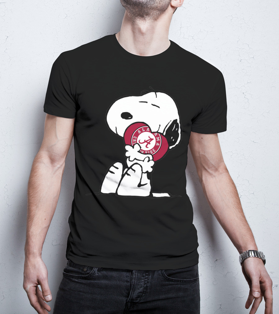 Alabama Crimson Tide Snoopy Hugging Heart T-Shirt