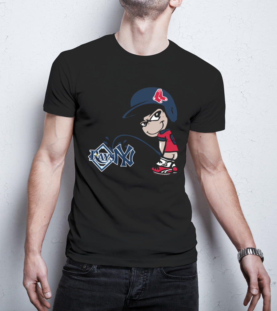Boston Red Sox Rivalry Parody Yankees Rays Iconic Logos T-Shirt