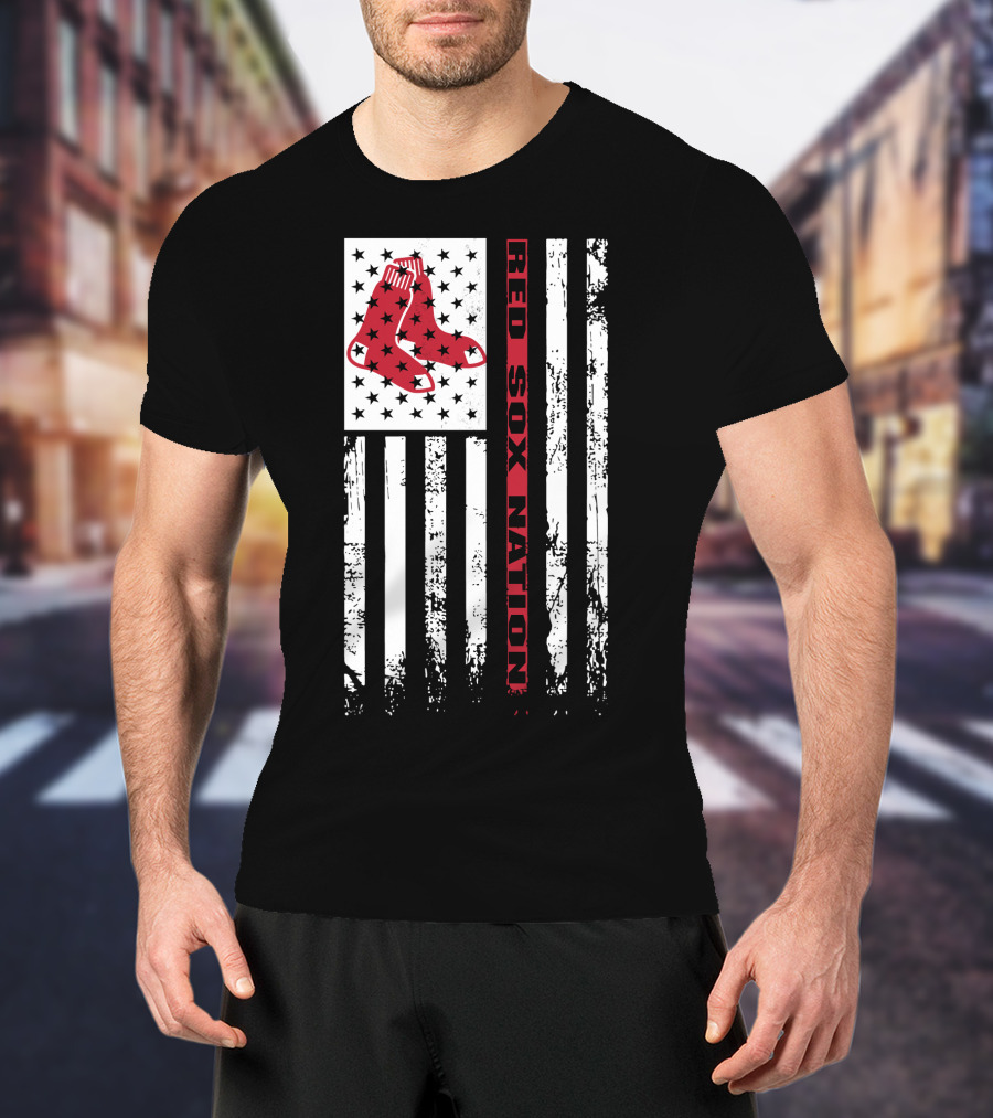 Red Sox Nation Boston Red Sox Stars And Stripes Flag T-Shirt