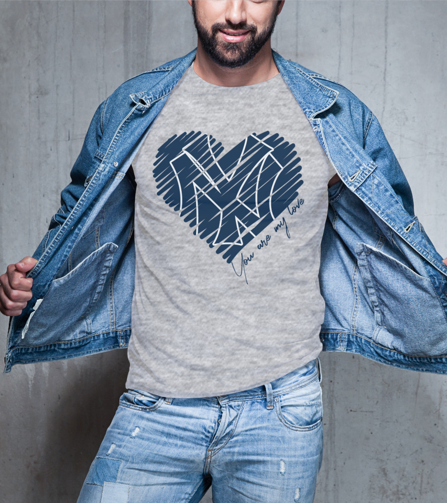 New York Yankees You Are My Love Heart T-Shirt