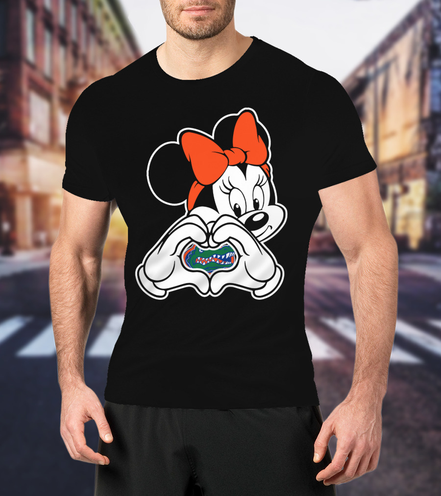 Florida Gators Minnie Mouse Heart Hands T-Shirt