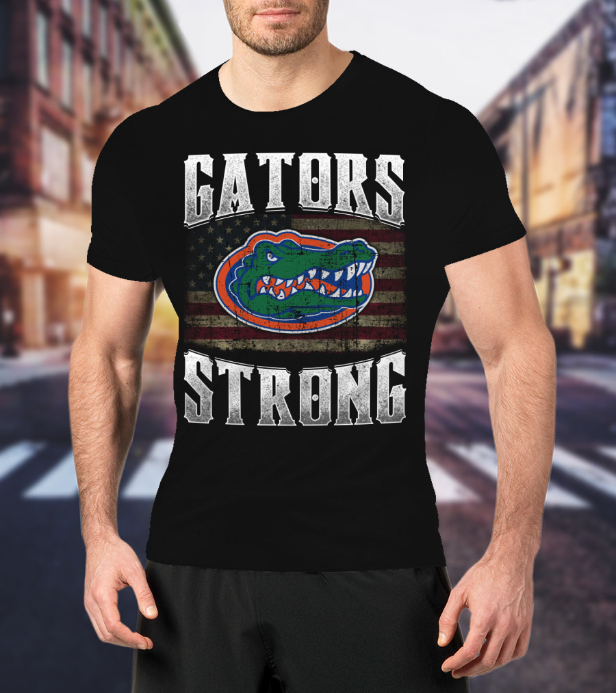 Gators Strong American Flag Florida Gators T-Shirt