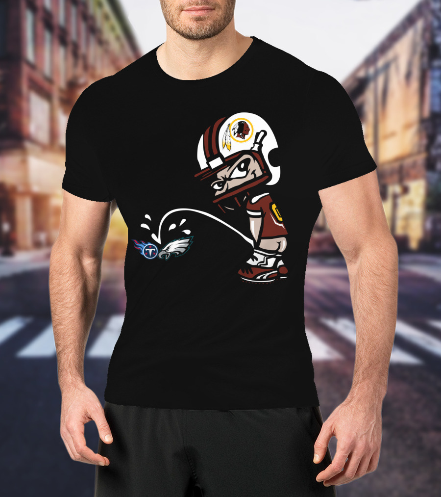 Washington Redskins Football Rivalry Titans Eagles Helmet T-Shirt