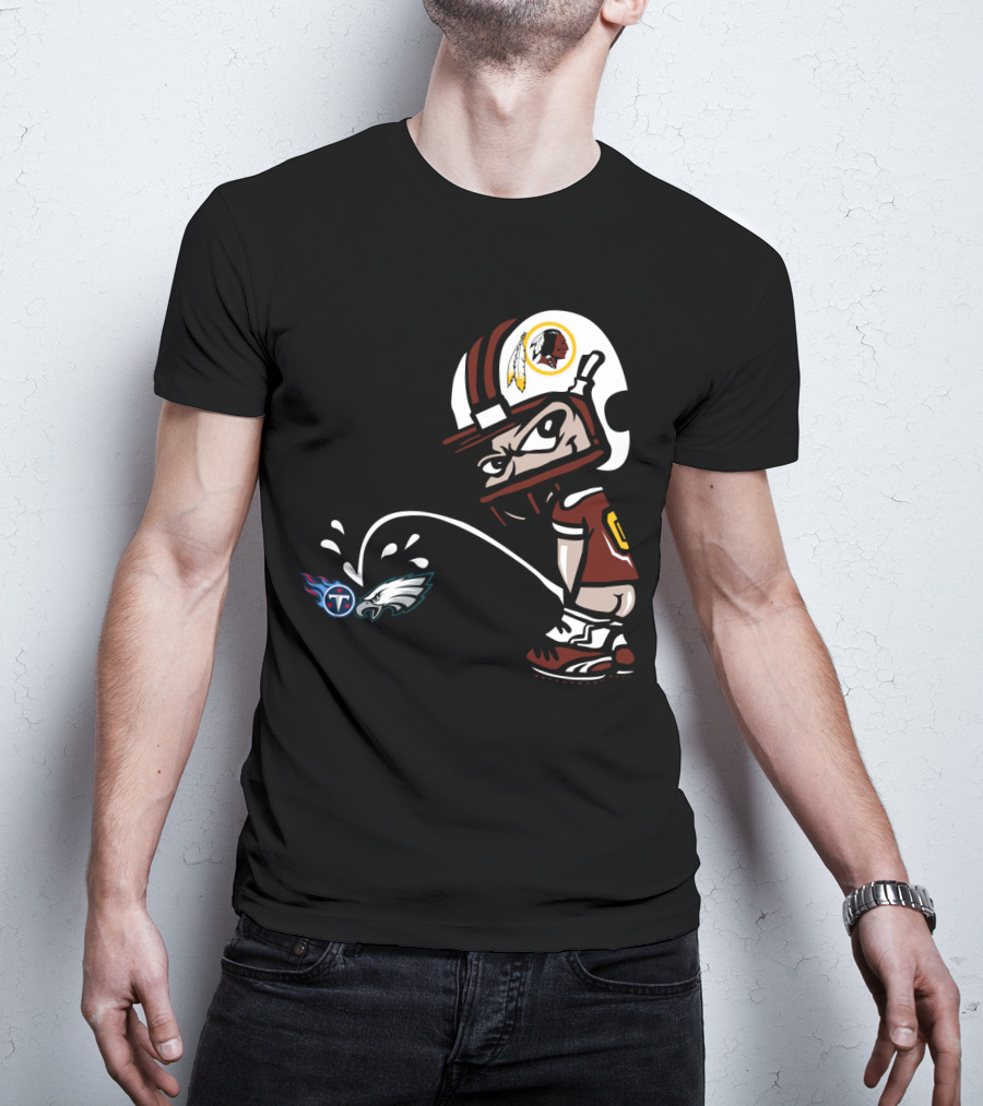 Washington Redskins Football Rivalry Titans Eagles Helmet T-Shirt