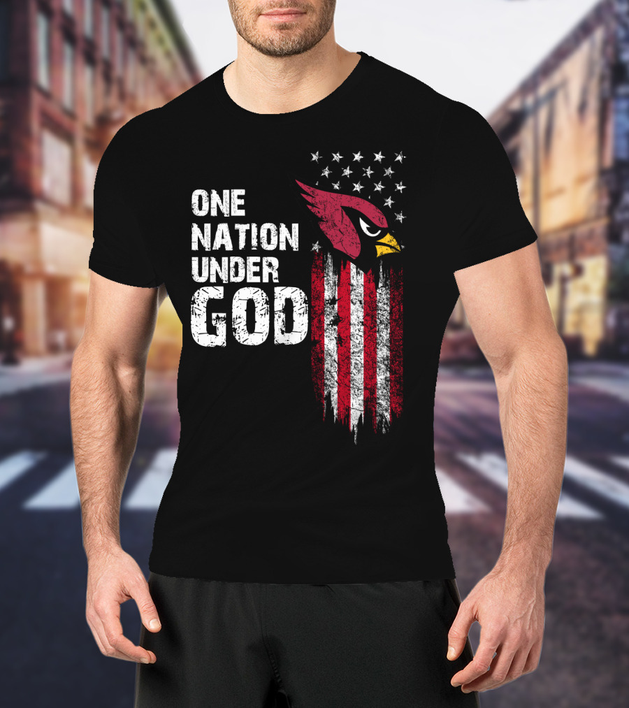 One Nation Under God Arizona Cardinals Flag T-Shirt