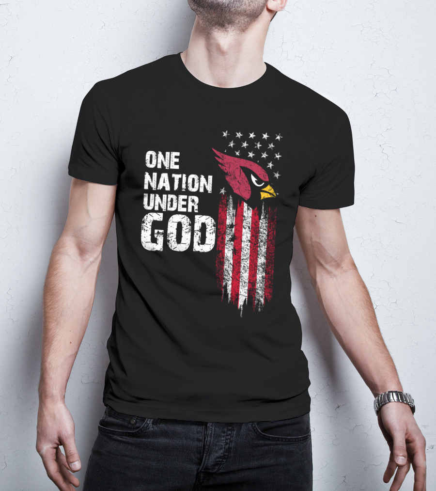 One Nation Under God Arizona Cardinals Flag T-Shirt