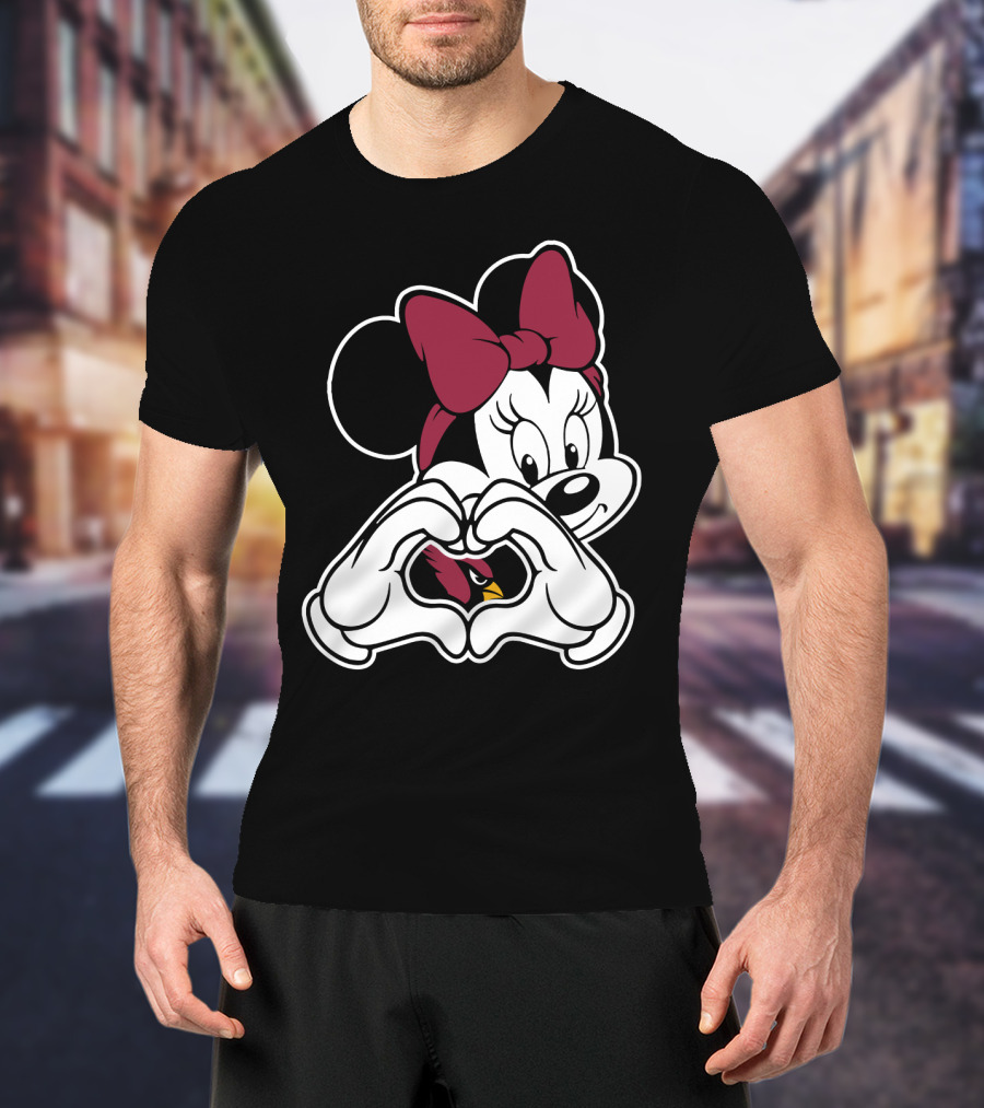 Minnie Heart Arizona Cardinals T-Shirt