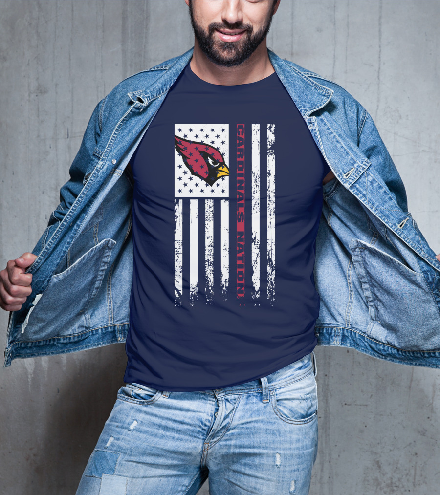 Cardinals Nation Flag Stars Stripes T-Shirt